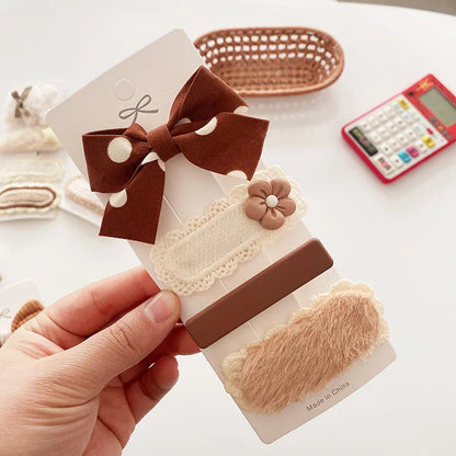 4-Piece Minimalist Girls' Hair Clip Kit